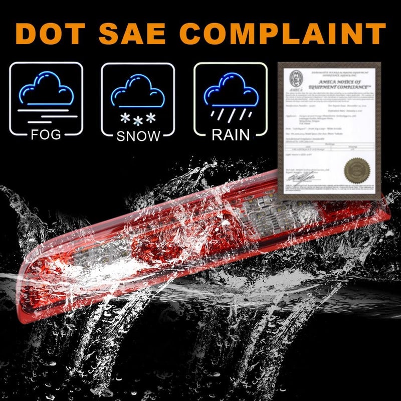 GPLUS LED Third Brake Light, Compatible with Chevy Silverado/GMC Sierra 1500/2500HD/3500 2014-2018 Rear 3RD Cargo Led Tail Lamps (Red Clear Lens Chrome Housing) Tercera Luz De Freno - Image 2